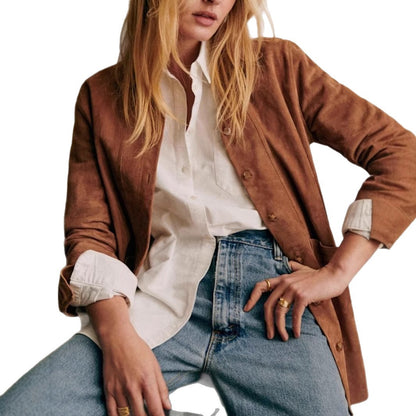 Veste chemise en similicuir