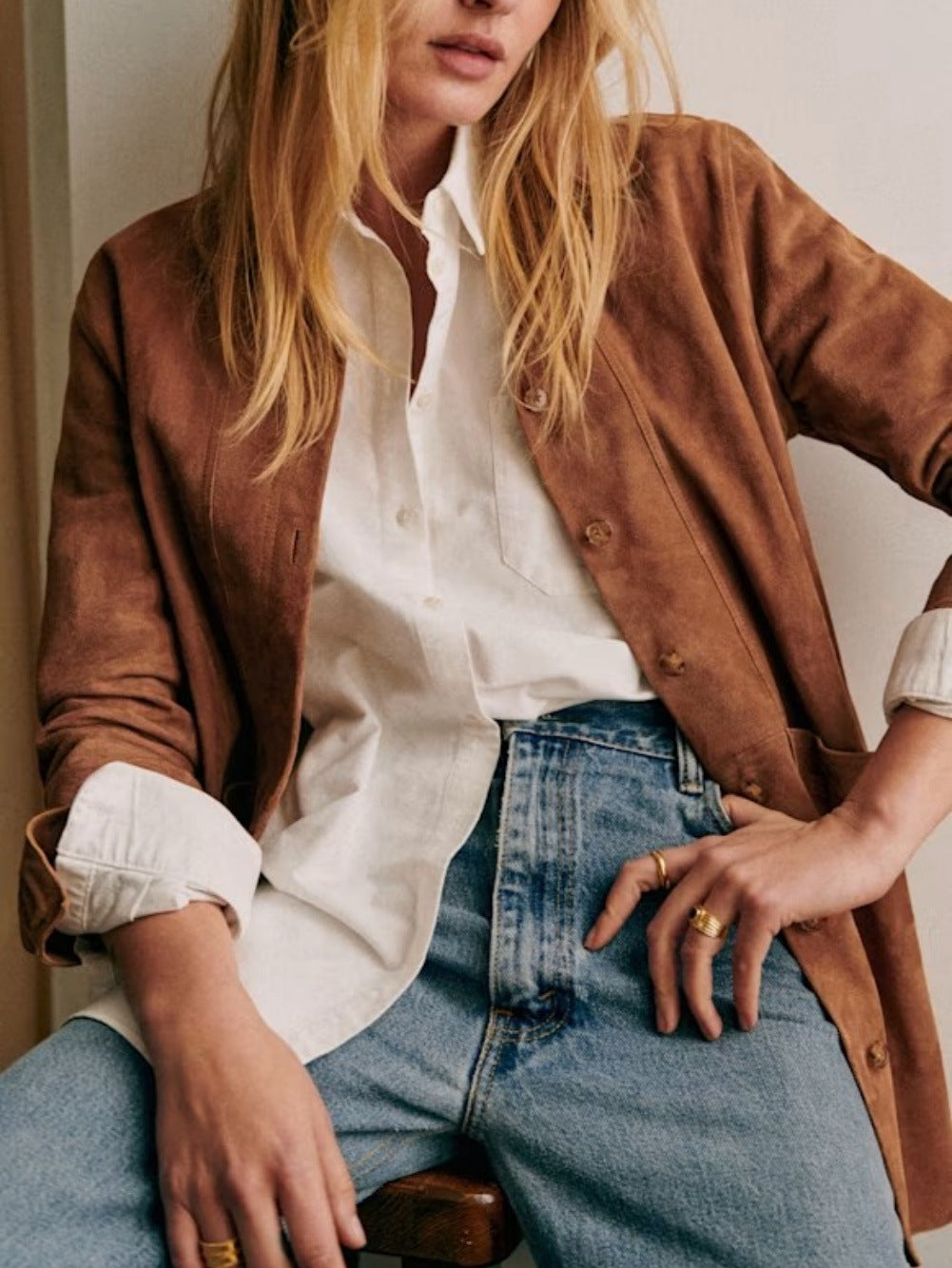 Veste chemise en similicuir