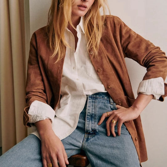 Veste chemise en similicuir