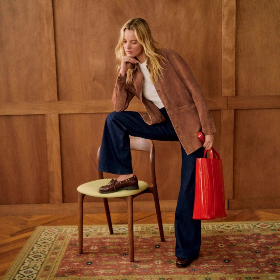 Veste chemise en similicuir